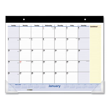 AT-A-GLANCE® Quicknotes Desk Pad, 22 X 17, White-blue-yellow Sheets, Black Binding, Clear Corners, 13-month (jan To Jan): 2022 To 2023 freeshipping - TVN Wholesale